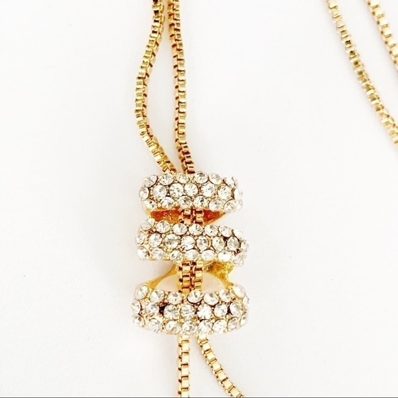 NEW-CRYSTAL Rows Movable/Adjustable/ Pearls Chain - Picture 4 of 8